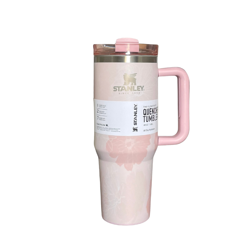Stanley Quencher H2.0 FlowState Tumbler 40oz – Resort Floral Pink (Limited Edition)