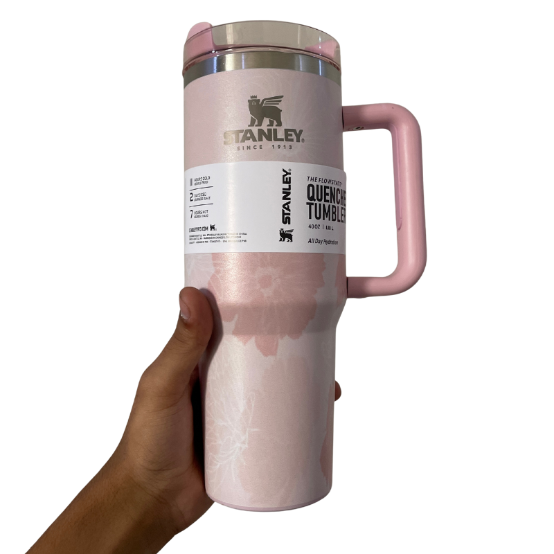 Stanley Quencher H2.0 FlowState Tumbler 40oz – Resort Floral Pink (Limited Edition)
